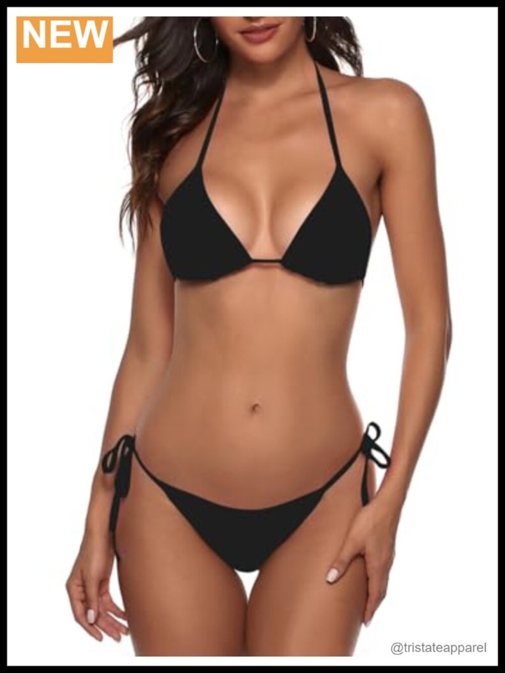 Women's Halter Triangle Bikini Set Cheeky 2 Piece Swimwear Nylon Spandex